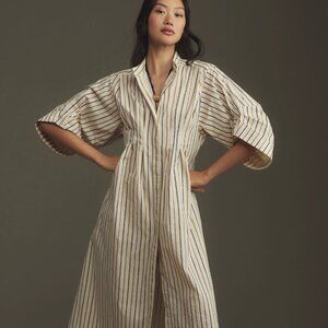Mare Mare Anthropologie Mock-Neck Striped Midi Dress Size SP